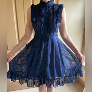 Twenty-one navy double ruffled dress, M